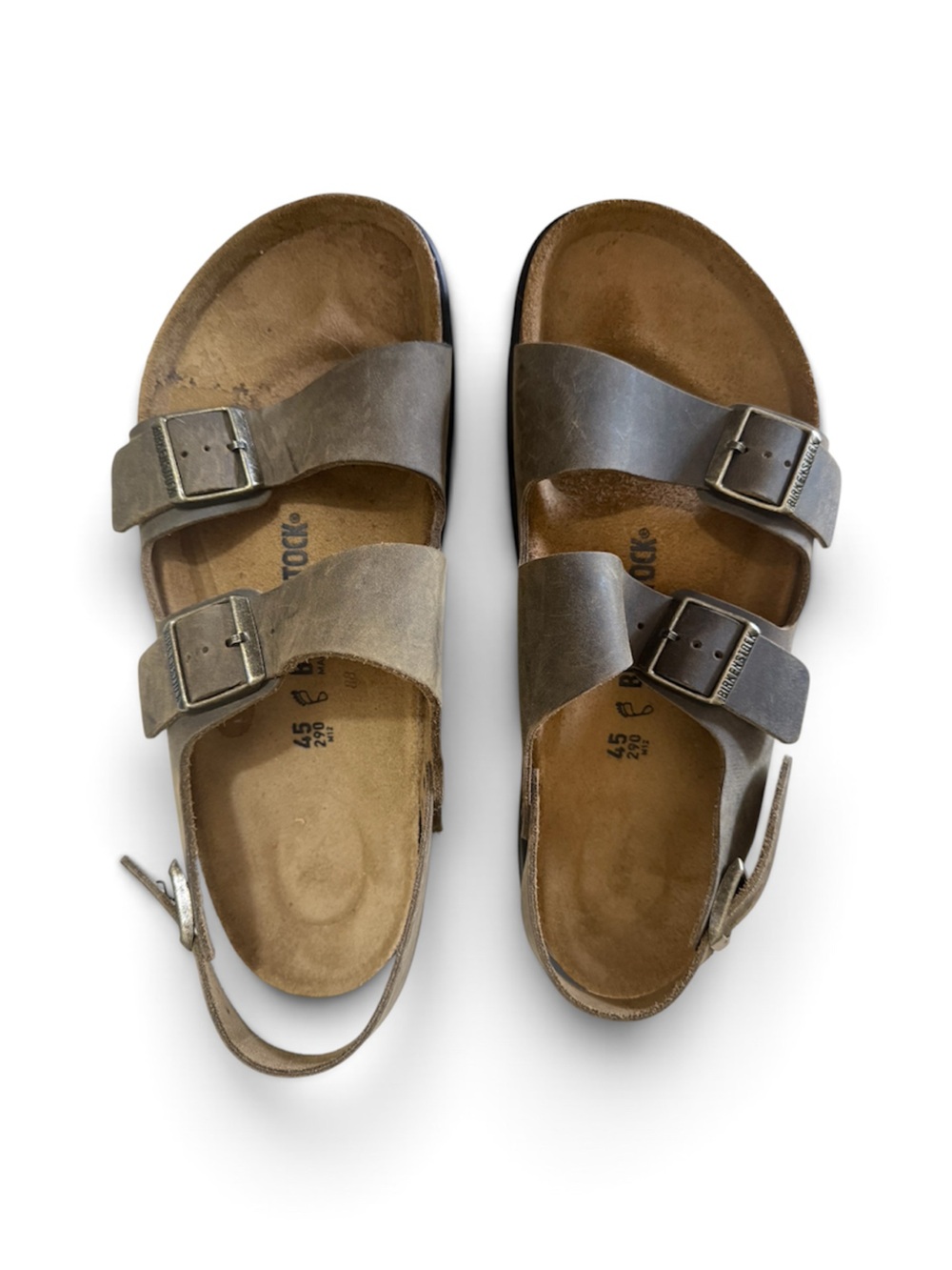 Birkenstock Men's Two-Strap Backstrap Sandals in Faded Khaki